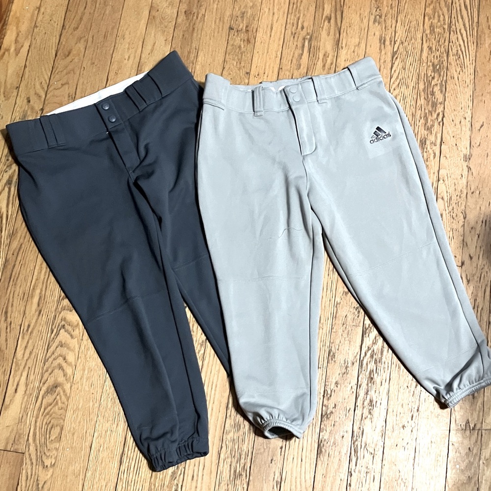 Adidas and  Champro Softball Pants in Light Gray and Charcoal